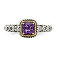 thumbnail image 5 of 925 Sterling Silver With Real 14kt Amethyst Ring Size: 7; for Adults and Teens; for Women and Men, 5 of 5