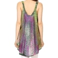 thumbnail image 2 of Sakkas Amalia Picot Trim Scoop Neck Tank with Sequins and Embroidery - Green - One Size Regular, 2 of 4