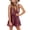 Bean Red, variant on Langwyqu Womens Ruffle Layered Shorts Jumpsuit V Neck Beach Tank Rompers