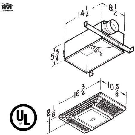 Broan-NuTone 655 Bath Fan and Light with Heater, 70 CFM 4.0 Sones, White  Plastic Grille - Walmart.com