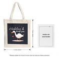 thumbnail image 3 of Charming Canvas Tote Bag with White Duck Red Hearts & Cursive Text - Perfect for Shopping Travel & Parties, 3 of 4