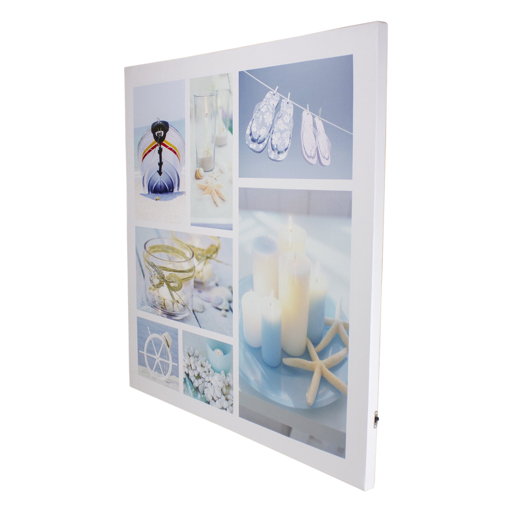 LED Lighted Summer Fun and Relaxation Canvas Wall Art 19.75"" x 19.75""