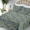 thumbnail image 3 of Ambesonne Tropical Fitted & Flat Sheet with Shams 4 Pcs Set, Mimosa Flowers Pattern Art, Queen, Pale Olive Green Blue, 3 of 5