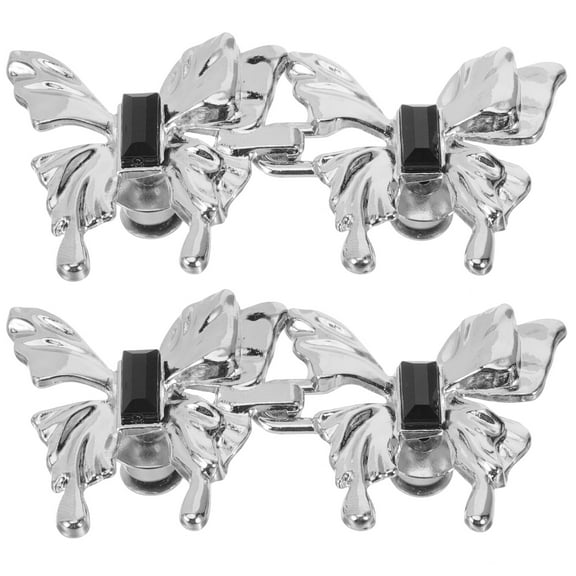 LEORX Jeans Waist Button Metal Silver 2 Pairs