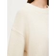 thumbnail image 6 of Women'S Sweater Crew Neck Long Sleeve Pullover Loose Fit Soft Knit Ribbed Hem Fall Winter Outfit Milky One Size, 6 of 8