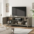thumbnail image 2 of Ataucjin Farmhouse TV Stand, Entertainment Center with 2-Tier Adjustable Shelves & Metal Leg, Wooden TV & Media Console Table for 75 Inch with Storage Compartments, 2 of 8