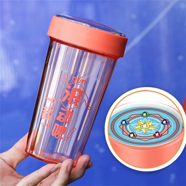 500ML Water Bottle Leak Proof Pop Button BPA Free Leak Proof Water Bottle Reusable Tumbler for Toddlers Girls
