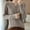 Khaki, variant on Sweaters for Women Fall Pullover Lightweight Crewneck Button Down Long Sleeve Sweater Tops for Women Fashion Sweater Brown L