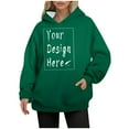 thumbnail image 3 of 2024 Women's Hooded Long Sleeved Solid Color Hoodie Womens Ling Hoodies Snap down Sweatshirt Women Pullover Hoodie Women plus Sweaters Women Sleep Hoodie Women Holiday Sweatshirt Women Sweaters Cover, 3 of 8