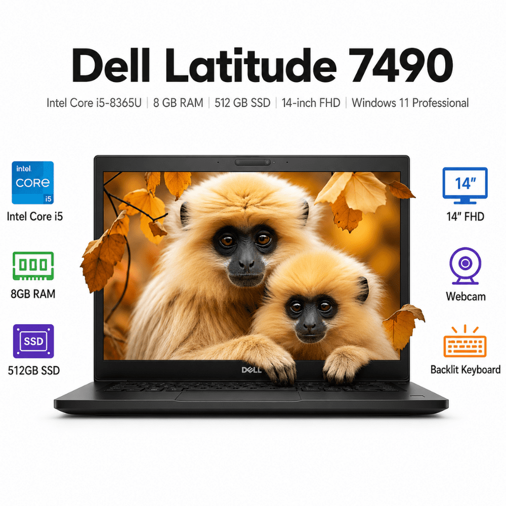 Laptop Dell Latitude 7490 14" FHD Core i5 8GB 512GB SSD Windows 11 Pro
