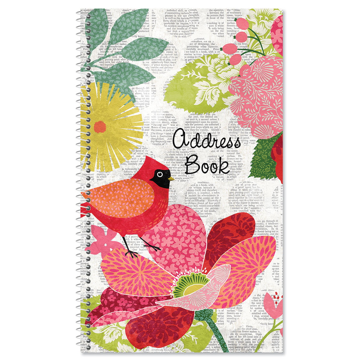 94 Pages; 5 x 8-1/2 Spiral Bound Address Book Pale Peony Address Book 