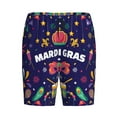 thumbnail image 4 of Easygdp Happy Mardi Gras Men's Short Pajama Pants, Sleep Shorts, Household Pants, Casual Pants with Pockets - Small, 4 of 9