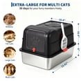 thumbnail image 2 of Fully Enclosed Dog Proof Litter Box with Lid Large Stainless Steel Cat Box | Metal Litter Box Dog Proof with scoop Black Cat Litter Box, 2 of 8