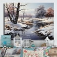 thumbnail image 2 of Designart "Reverie in the Winter Landscape I" Landscapes Metal Wall Art Prints, 2 of 5