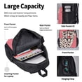 thumbnail image 4 of Disketp Pink Cheetah Art Mochila Estampada de Gran Capacidad con Lonchera y Estuche, Set de 3 Piezas para Estudiantes, 4 of 7