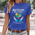 thumbnail image 1 of Bibifish Womens Tee Tops Autism Awareness Print Soft Breathable Regular Fit Crewneck Short-Sleeve Tee Tops Summer Daily Commute Chic Wear, 1 of 3