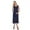 Navy, variant on White Mark Women's Maternity Scoop Neck Teired Midi Dress