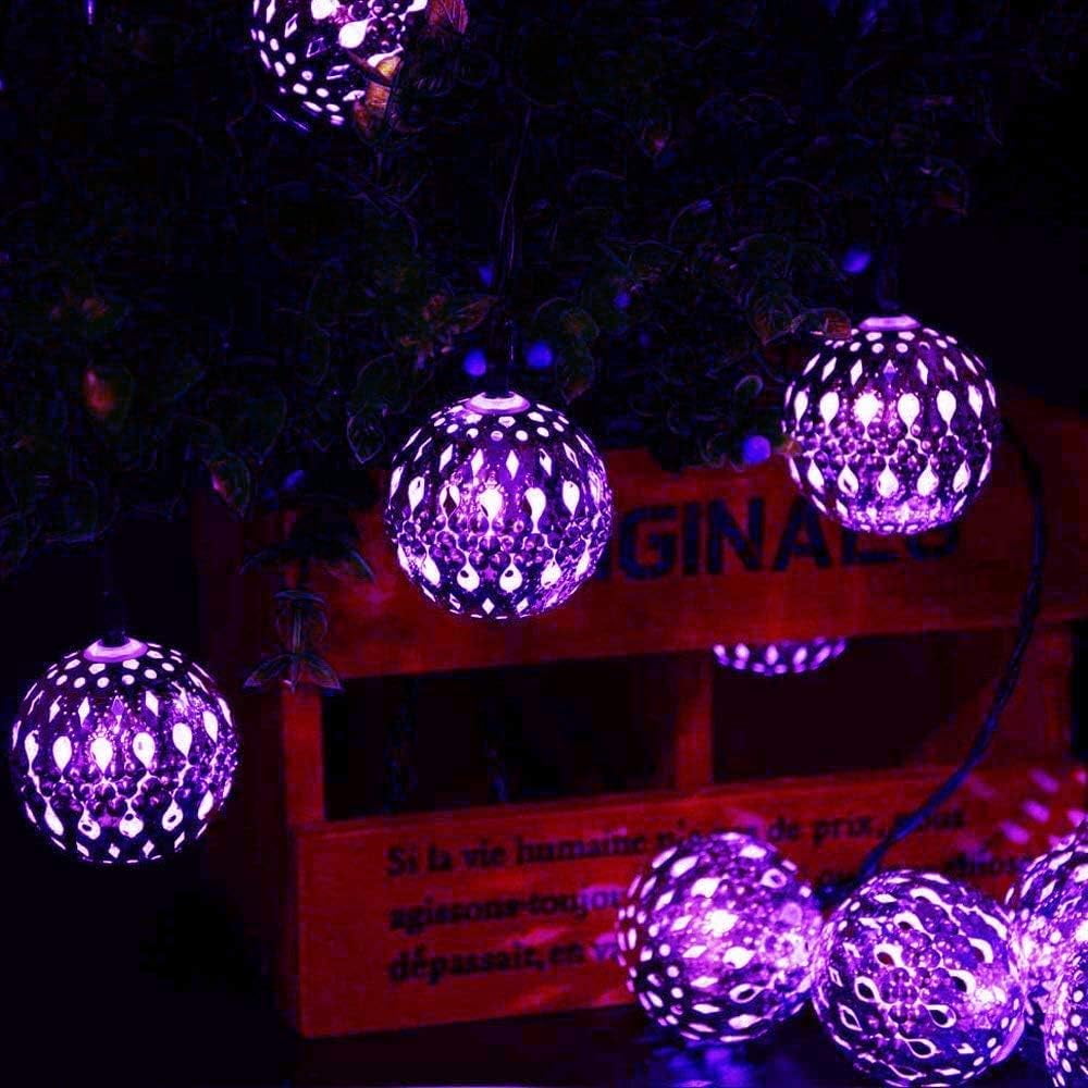 Metal Ball String Lights, Metal Ball Garden Lights 3.5M 10LED Metal Ball String Lights Indoor Outdoor Fairy Globe String Lights
