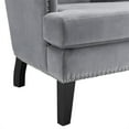 thumbnail image 4 of Soho Grey Velvet Wing Chair, 4 of 5