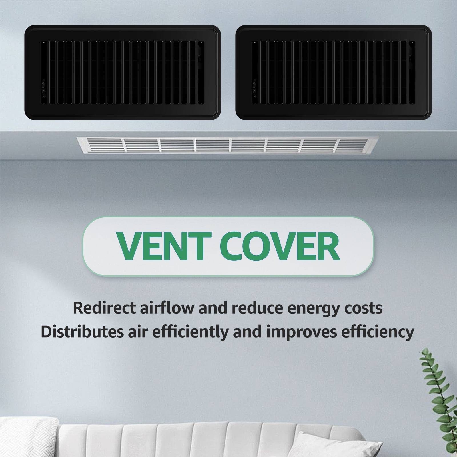 Ikoopy 2Pcs Floor Vent Covers 10inch Heavy Duty Floor Register Aluminium Alloy Heat Vent Covers Rust Proof Floor Grates Adjustable Floor Vent Grille for Floor Ceiling Wall Home