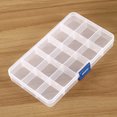 thumbnail image 5 of 15 Grids Clear Plastic Jewelry Box Organizer Storage Container with Adjustable Dividers Transparent Earrings Ear Stud Jewelry Storage Box Container Organizer, 5 of 8