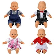 BARWA 4 Sets Doll Clothes Outfits Jumpsuits Pajamas Doll Clothes for 14 to 16 Inch Dolls