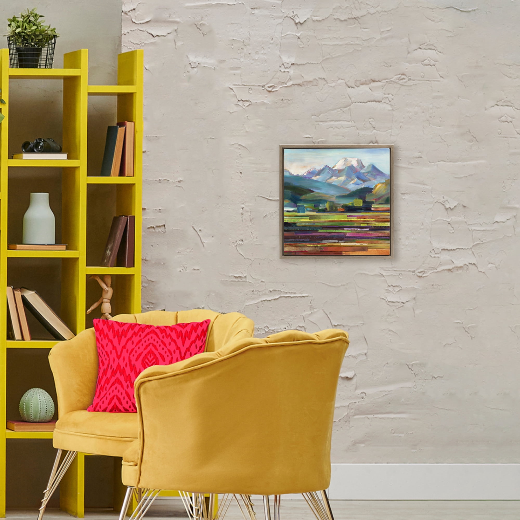 Stupell Industries Nature's Layers Mountain Scene Brown Framed Floater Canvas Wall Art, design by Borcherding