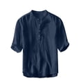 thumbnail image 2 of Casual Mens Shirts Regular-Fit Short Sleeve Tops Summer Lightweight Henley T-Shirt Vacation Beach Wear Plus Size Big&Tall M-8X, 2 of 6