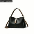 thumbnail image 1 of LNGOOR Fashionable Buckle Decor Multilayered Bucket Bag For Women  1pc Color Blocking Pu Leather Shoulder Bag With Multiple Pockets  Suitable For Girls  Women  Working Newcomers And White, 1 of 7