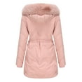 thumbnail image 5 of Idoravan Womens Puffer Jackets Sale Women's Fashionable Long Sleeved Solid Color Hoodie with Pockets, Cotton Jacket, Long Sleeved Cotton Jacket Pink XL, 5 of 5