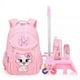 thumbnail image 1 of Mochila con ruedas y estampado de dibujos animados para niños y estudiantes, morral escolar con ruedas, personalizado, impermeable, novedad de 2023, 1 of 3