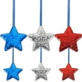 thumbnail image 2 of Luxcidy 6 PCS Patriotic Star Ornaments Memorial Day Hanging Star Ornaments Christmas New Year Labor Day Independence Day Hanging Ornament for Home Party Indoor Outdoor Summer Decor, 2 of 6