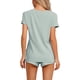 thumbnail image 3 of INSPIRAR CHIC Pijamas de Mujer con Mangas Cortas y Pantalones Cortos de Cintura Elástica Conjunto de Ropa de Casa Casual XL Verde, 3 of 6