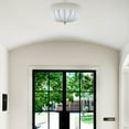 thumbnail image 4 of Claxy 3-Light Gold Flush Mount Ceiling Light with Flower Milk Glass Shade, 4 of 6