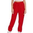 thumbnail image 4 of MEICHEN Women Fleece Baggy Sweatpants with Pockets Wide Straight Leg High Waist Joggers Pants Winter Clothes, 4 of 7