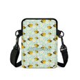 thumbnail image 2 of FUIALDOLG Polyester Crossbody Bag Zipper Portable Crossbody Purse for Travel, Honeycomb Pattern Print Cell Phone Bag, 2 of 7