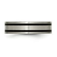 thumbnail image 3 of Chisel Titanium Brushed Black Enamel 6mm Flat Band, 3 of 7