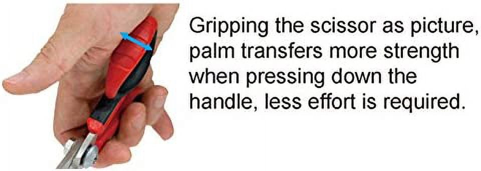 All Purpose Electrician Scissors with Wire Cutting Notch 6-1/8” Cut Strip Electrical Wire, Serrated Blade