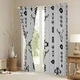thumbnail image 3 of Manfei Grey Western Aztec Blackout Curtains Set of 2 (52x84 Each), Tribal Bohemian Window Curtains, Hippie Triangle Geometric Curtains and Drapes, Living Room Curtains Decor, 3 of 6