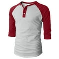 thumbnail image 4 of Summer Spring Henley Shirts for Men Raglan 3/4 Sleeve Jersey Top Baseball T-Shirts Casual Cotton Sport Athletic Tee, 4 of 7