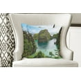 thumbnail image 4 of Ambesonne Landscape Throw Pillow Cover 2 Pack, Cliff in Philippines, 24", Green Brown Blue, 4 of 6
