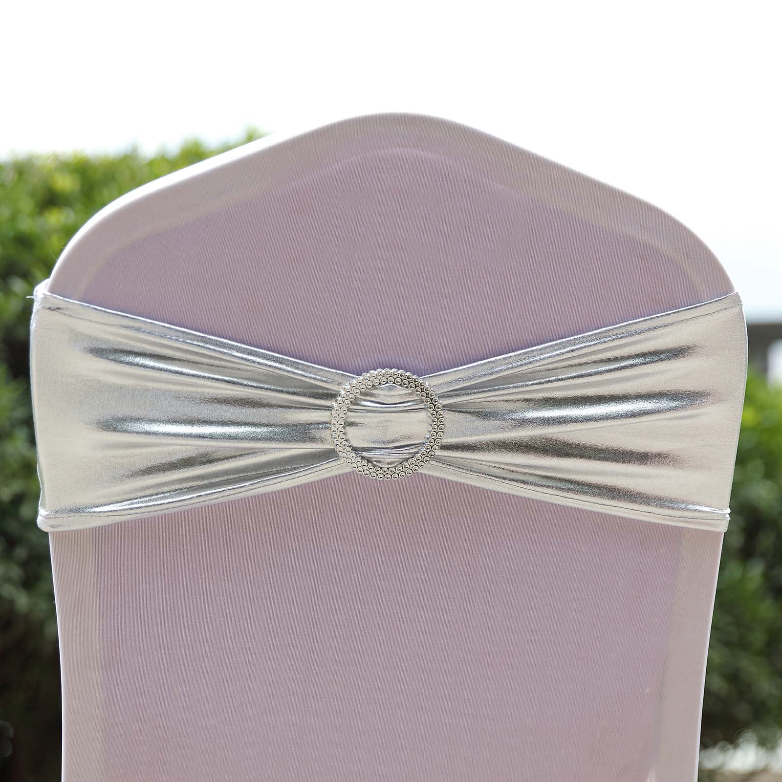 Details about   Chair Cover Band Spandex Stretch Sash Bow Wedding Party Banquet Decoration New 