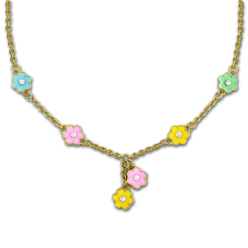 A Touch of Dazzle Flower Necklace Little Girls Jewelry 6 Flower