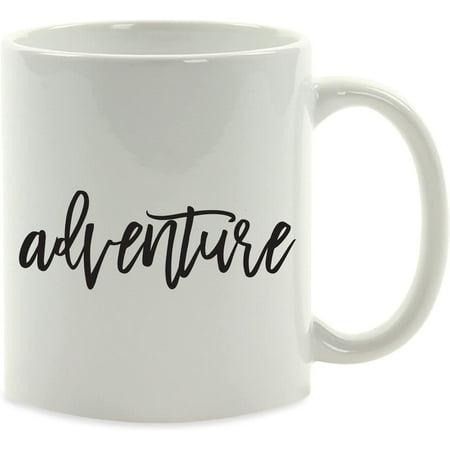 

CTDream 11oz. Good Virtues Coffee Mug Gift Black Calligraphy Typography Adventure 1-Pack Inspirational Motivational Quote Teacher Student Graduation Gift Ideas