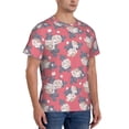 thumbnail image 4 of Yiaed Rose Flowers Print Mens Short Sleeve Tight Fit T-Shirt, Crewneck Casual Tee-Small, 4 of 5