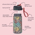 thumbnail image 6 of Bentgo Kids Water Bottle - Leak-Proof, Durable Tritan PFAS- & BPA-Free 15 fl oz, Kids/Toddlers Ages 3+ for School & Sports; Bite & Sip Spout, Carrying Handle, Dishwasher Safe (Sssnakes), 6 of 8