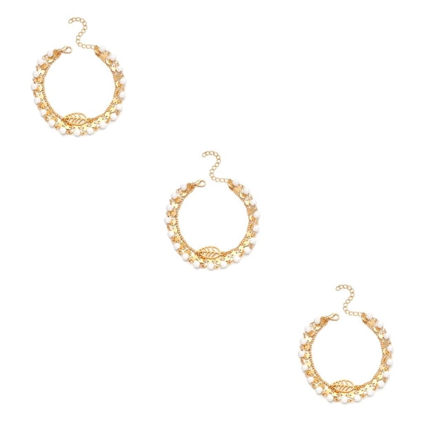 Sonducket Tobilleras en capas hoja ajustable pie joyería estilo Simple accesorios universales para mujer de tobillo para el Día de San Valentín Type1 NO1 Sonducket CBP253051