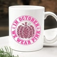 thumbnail image 3 of In October We Wear Pink Pumpkin Mug, Breast Cancer Fighter Coffee Mug Gift For Her, Breast Cancer Awareness Gift, Breast Cancer Awareness, Fall Sweater, Cancer Survivor Mug 11oz 15oz, 3 of 7