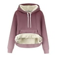 thumbnail image 6 of Winter Outfits Womens Hoodies with Pocket Sherpa Fleece Lined Thick Warm Hooded Sweatshirt Pullover Thermal Tops (L, Pink 01), 6 of 7