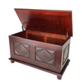 thumbnail image 3 of Trunk Style Wooden Chest with Hidden Storage, Dark Brown- Saltoro Sherpi, 3 of 5